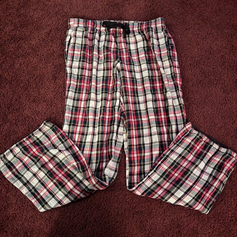 Victoria's Secret Red and Black Plaid PJ pants- Size Small
